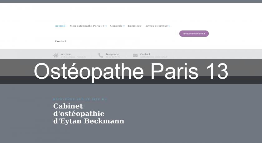 Ostéopathe Paris 13