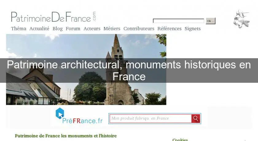 Patrimoine architectural, monuments historiques en France