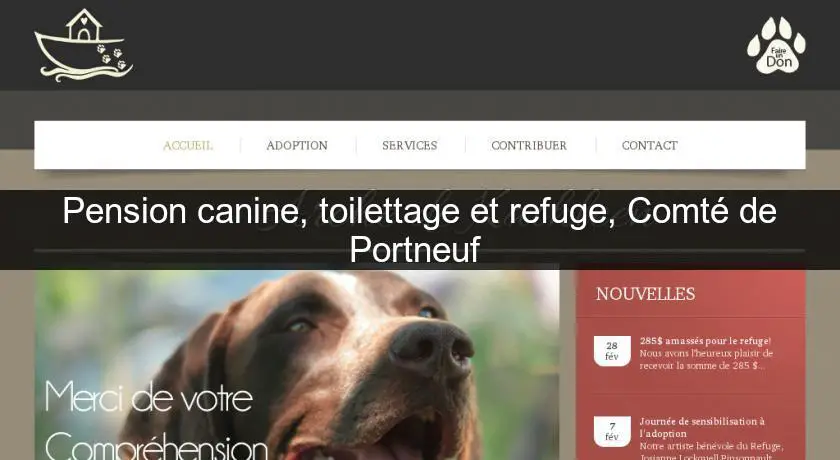 Pension canine, toilettage et refuge, Comté de Portneuf 
