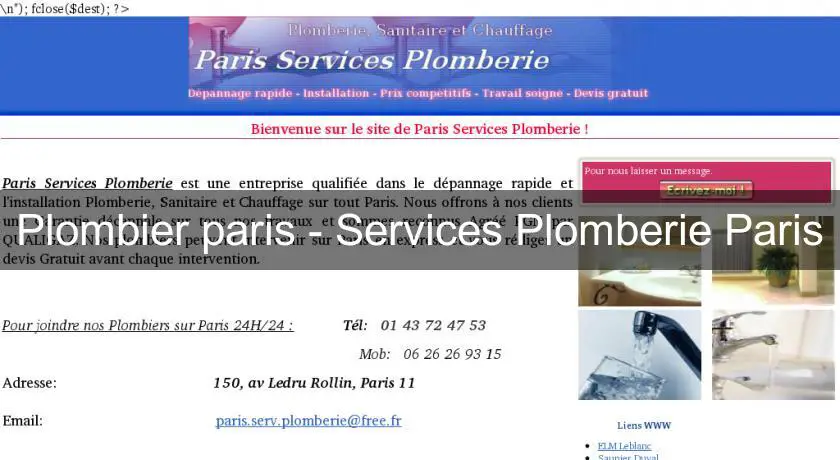 Plombier paris - Services Plomberie Paris