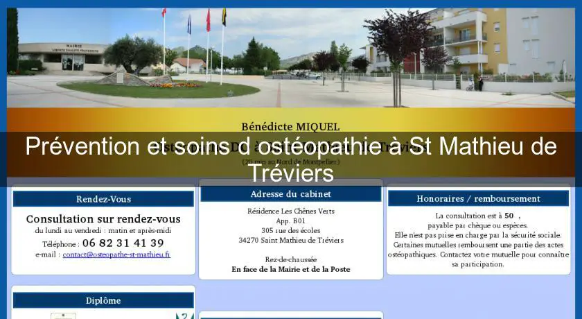 Prévention et soins d'ostéopathie à St Mathieu de Tréviers