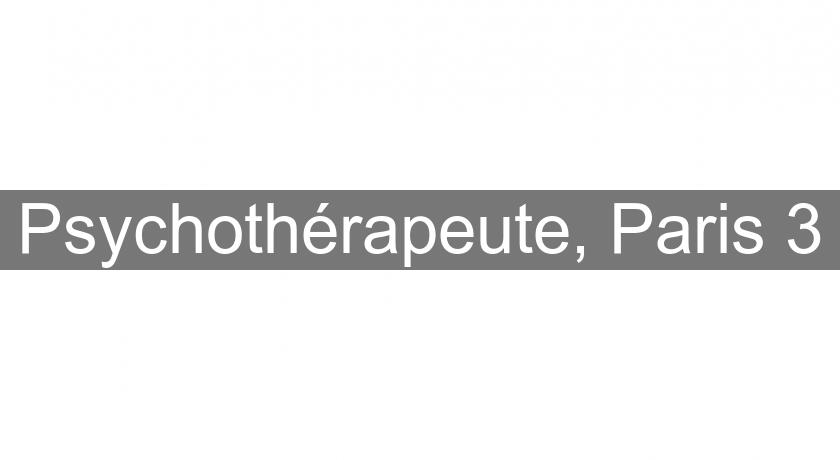 Psychothérapeute, Paris 3