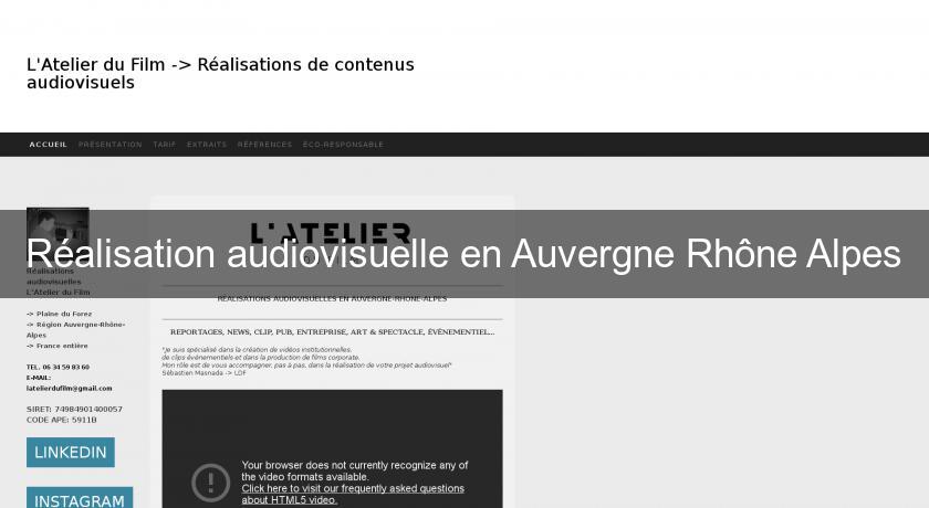 Réalisation audiovisuelle en Auvergne Rhône Alpes