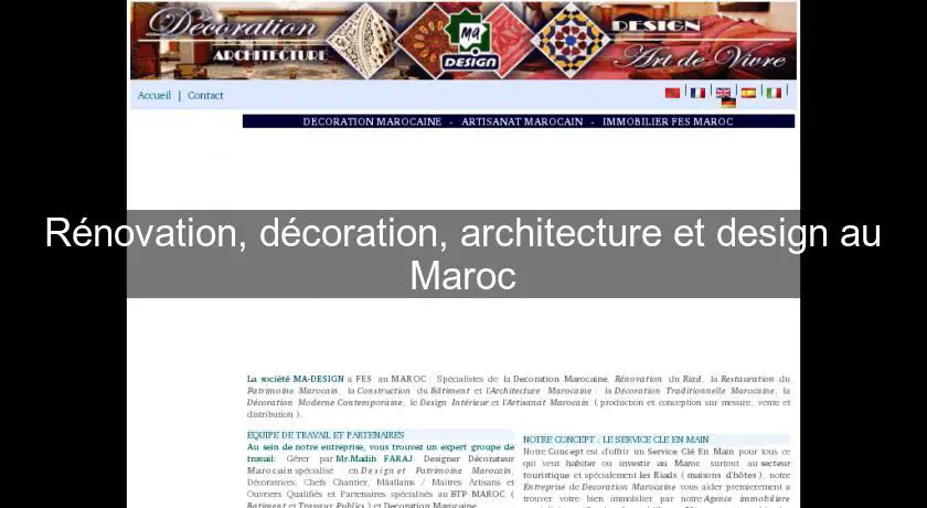 Rénovation, décoration, architecture et design au Maroc