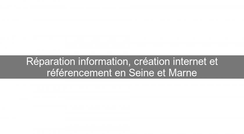Réparation information, création internet et référencement en Seine et Marne