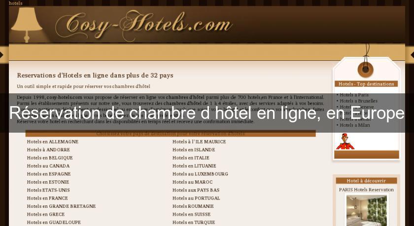 Réservation de chambre d'hôtel en ligne, en Europe