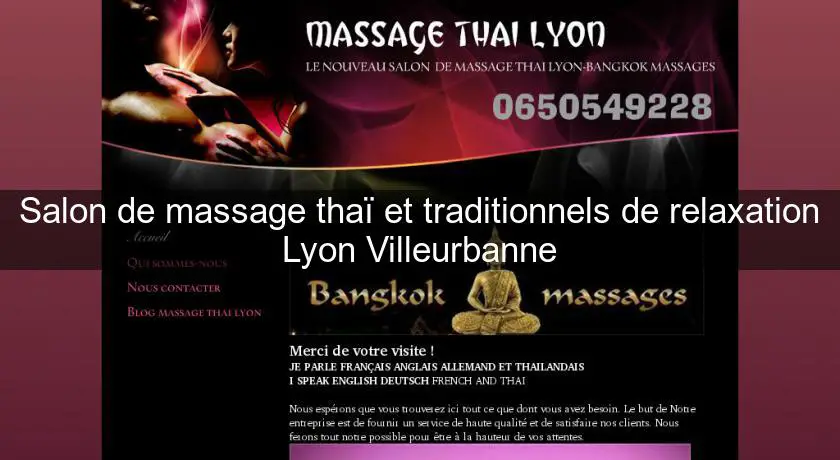 Salon de massage thaï et traditionnels de relaxation Lyon Villeurbanne