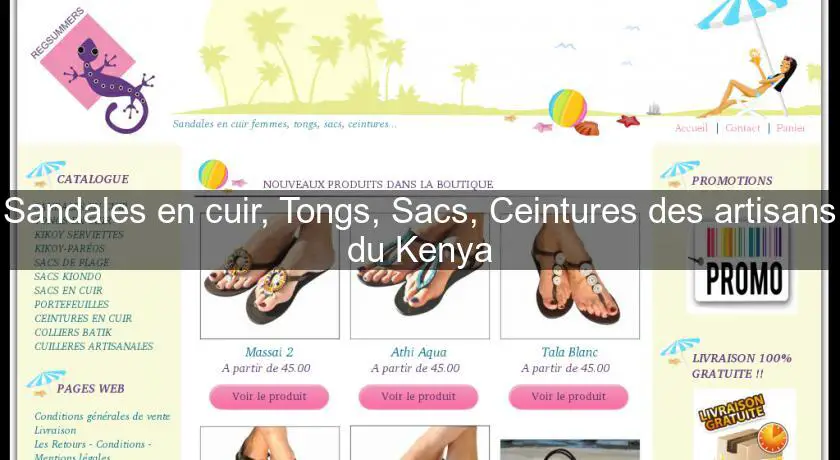 Sandales en cuir, Tongs, Sacs, Ceintures des artisans du Kenya