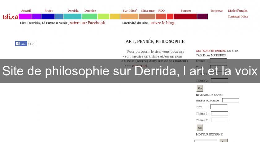 Site de philosophie sur Derrida, l'art et la voix