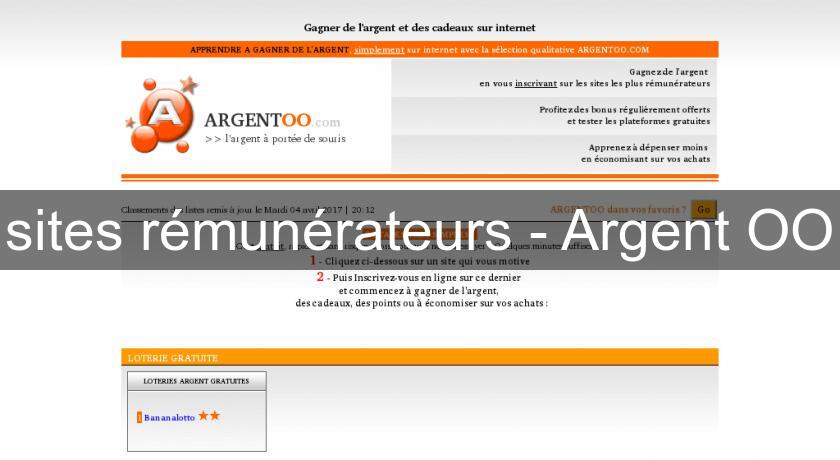 sites rémunérateurs - Argent OO