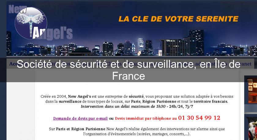 Société de sécurité et de surveillance, en Île de France