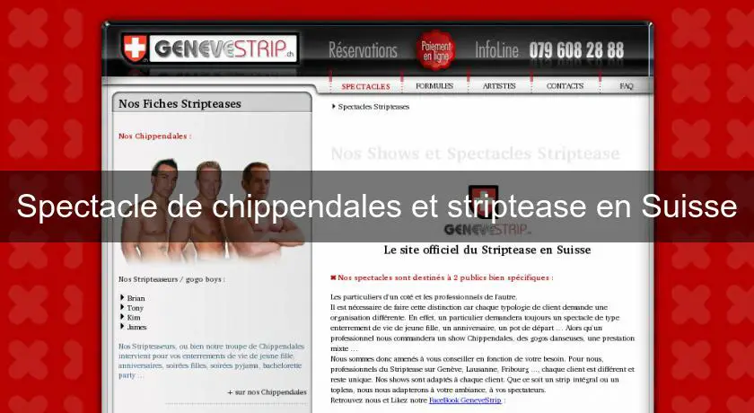 Spectacle de chippendales et striptease en Suisse