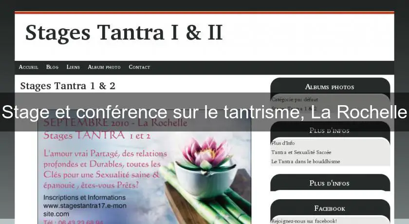 Stage et conférence sur le tantrisme, La Rochelle