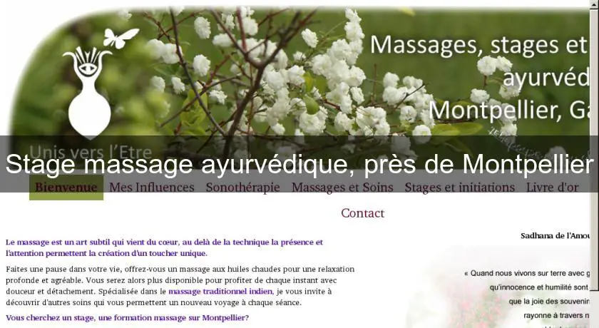 Stage massage ayurvédique, près de Montpellier