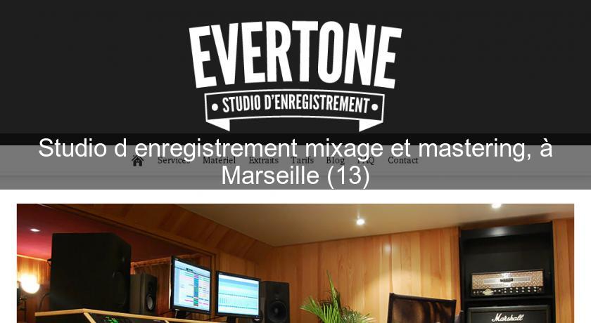 Studio d'enregistrement mixage et mastering, à Marseille (13)