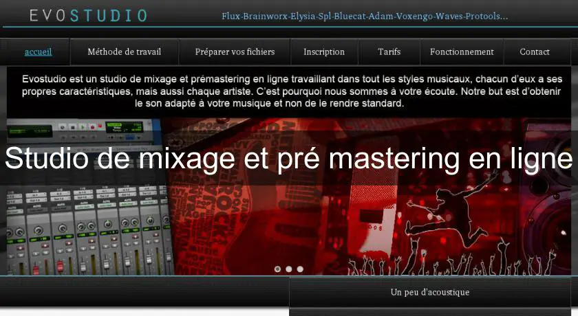 Studio de mixage et pré mastering en ligne