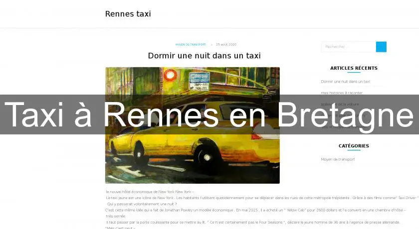 Taxi à Rennes en Bretagne