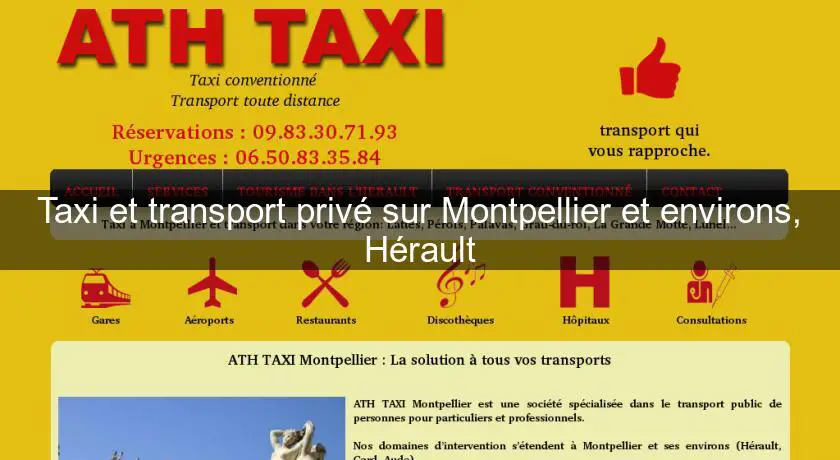 Taxi et transport privé sur Montpellier et environs, Hérault