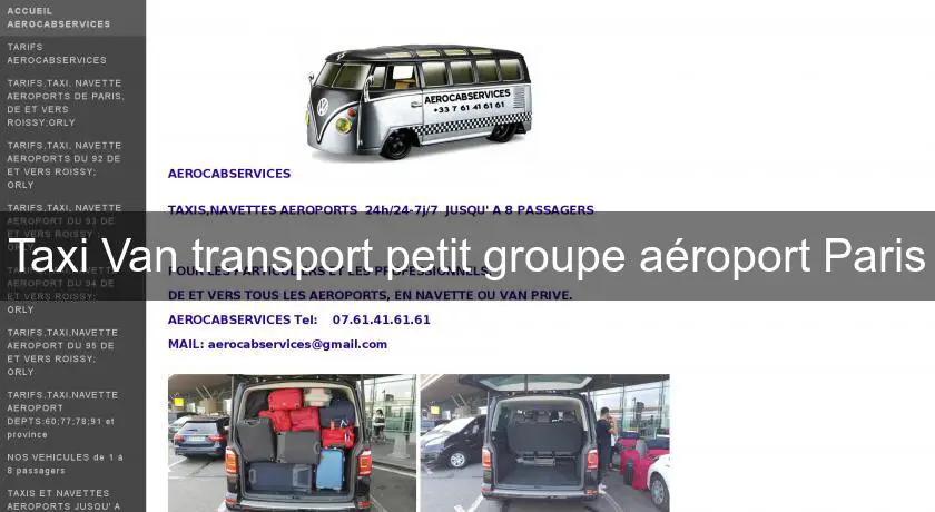 Taxi Van transport petit groupe aéroport Paris