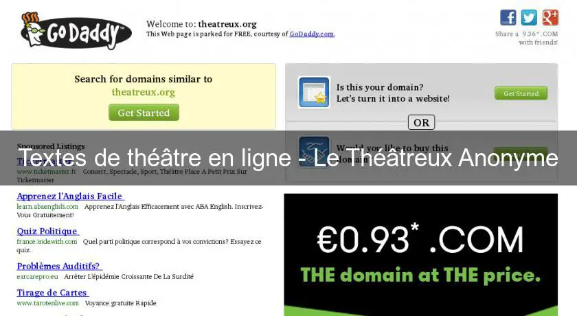 Textes de théâtre en ligne - Le Théâtreux Anonyme