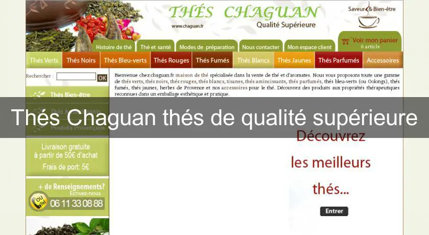 Thés Chaguan thés de qualité supérieure