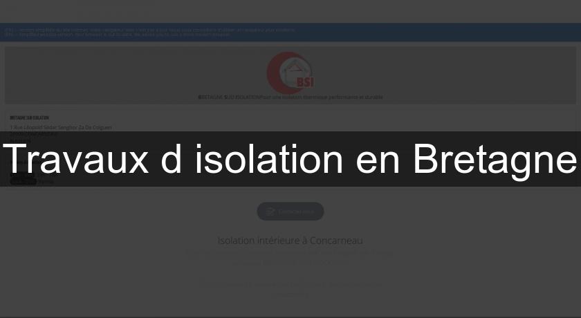 Travaux d'isolation en Bretagne