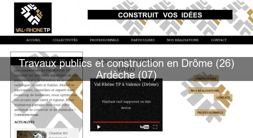 Travaux publics et construction en Drôme (26) Ardèche (07)