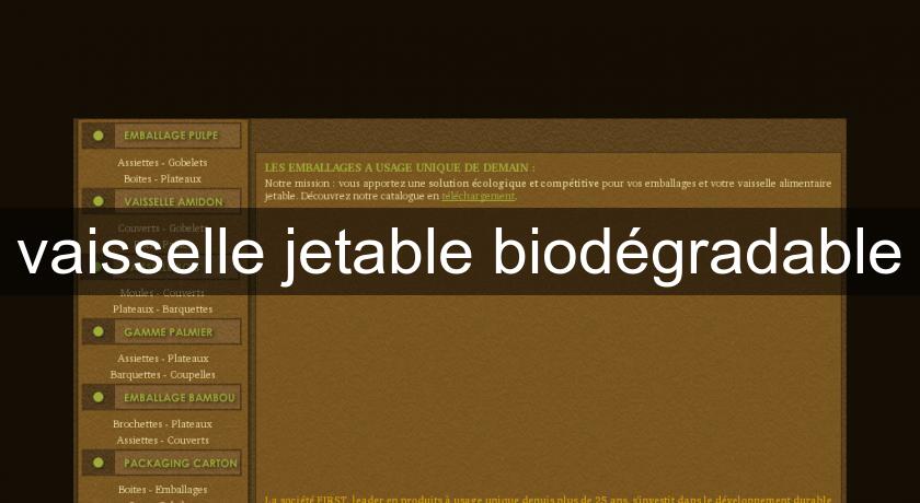 vaisselle jetable biodégradable
