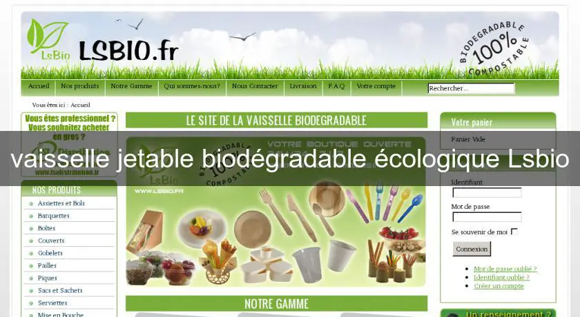vaisselle jetable biodégradable écologique Lsbio