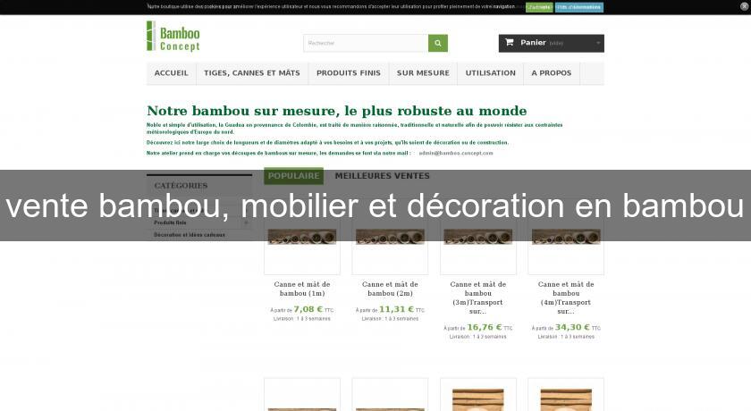 vente bambou, mobilier et décoration en bambou