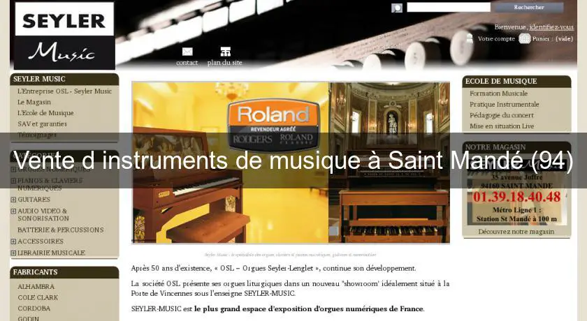 Vente d'instruments de musique à Saint Mandé (94)