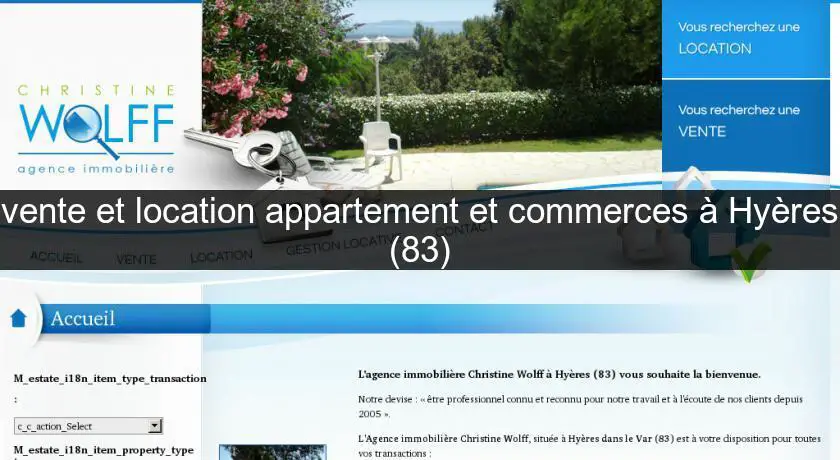 vente et location appartement et commerces à Hyères (83)