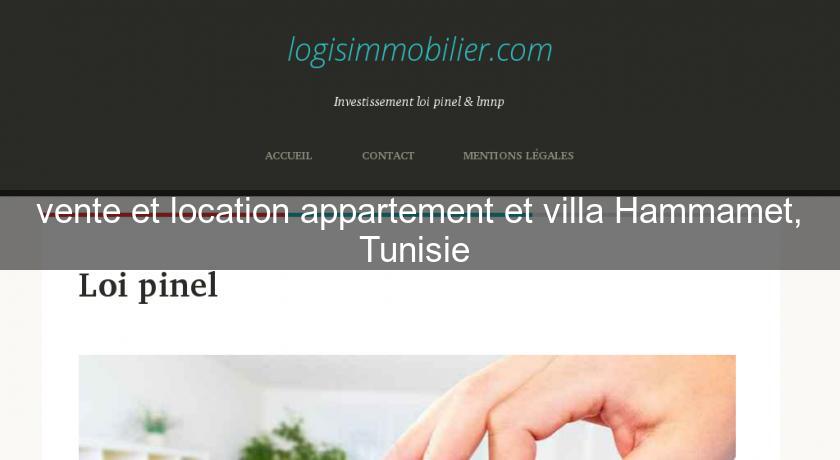 vente et location appartement et villa Hammamet, Tunisie 