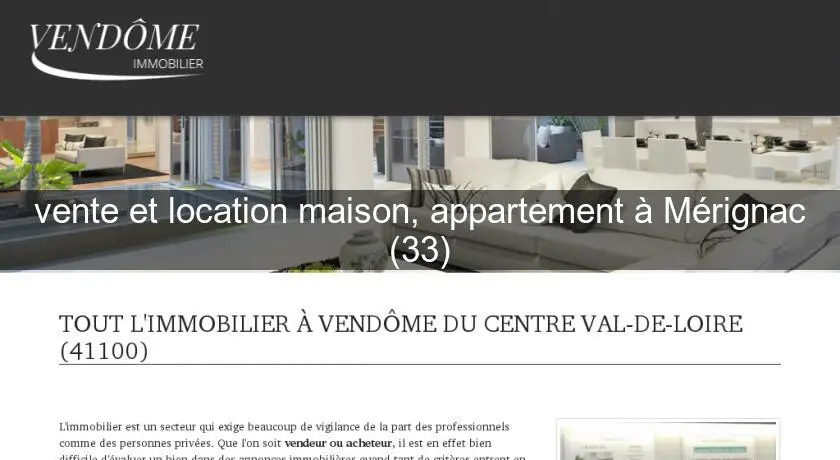 vente et location maison, appartement à Mérignac (33)