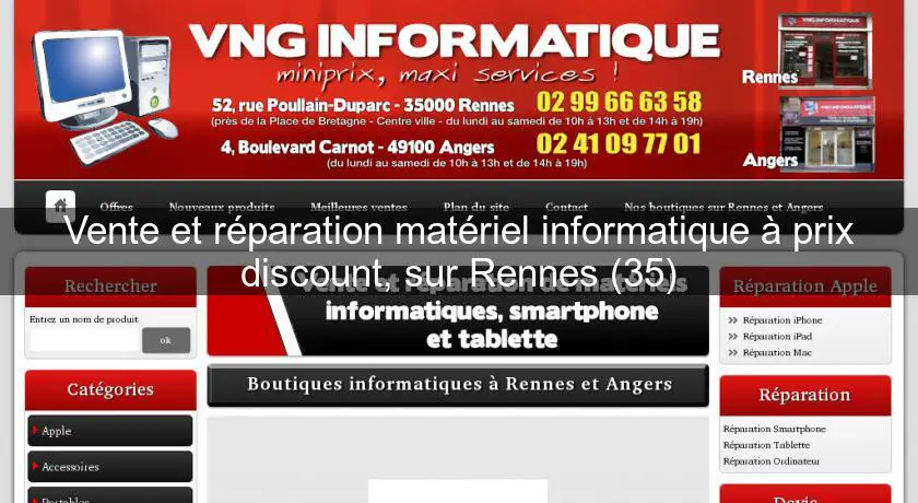 Vente et réparation matériel informatique à prix discount, sur Rennes (35)