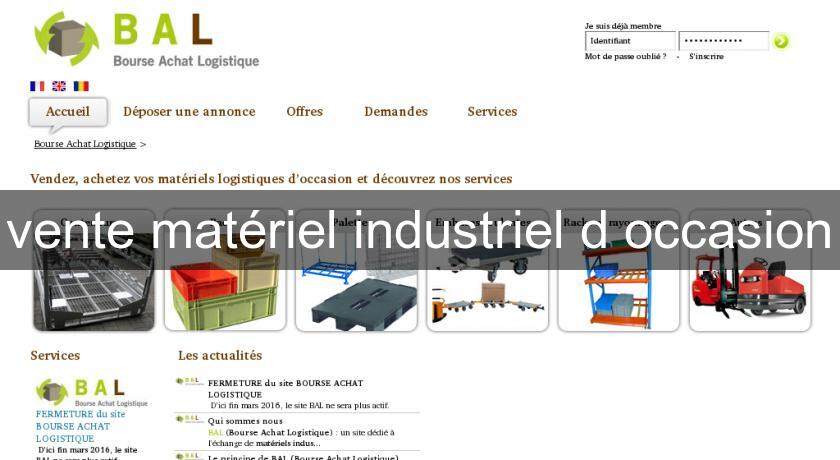 vente matériel industriel d'occasion