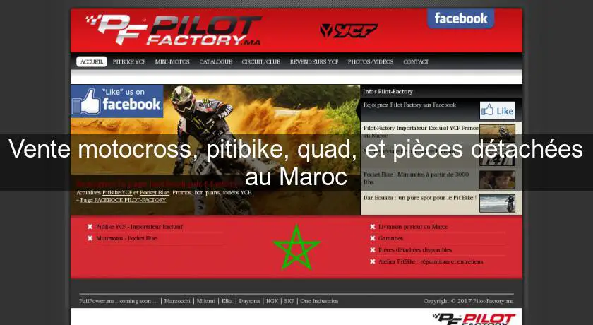 Vente motocross, pitibike, quad, et pièces détachées au Maroc