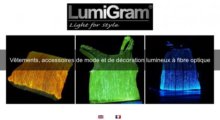 Vêtements, accessoires de mode et de décoration lumineux à fibre optique