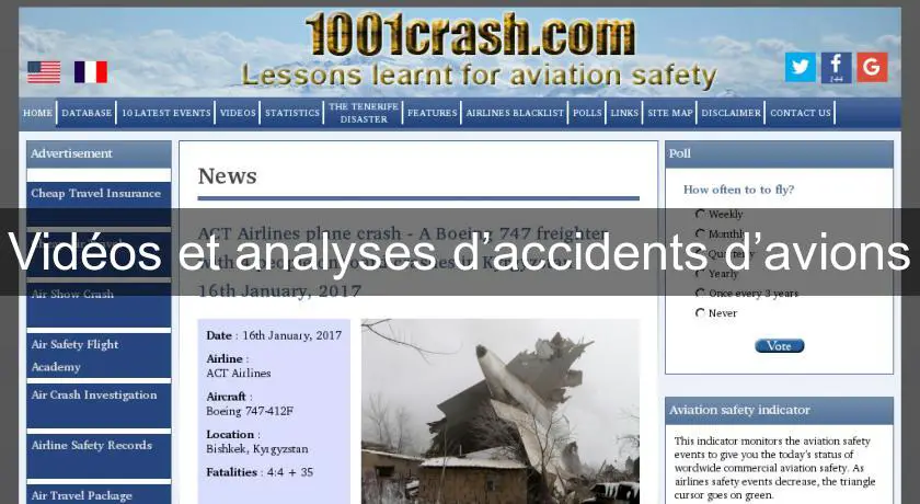 Vidéos et analyses d’accidents d’avions