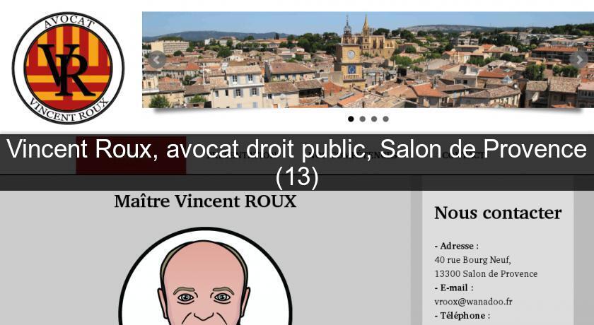 Vincent Roux, avocat droit public, Salon de Provence (13)