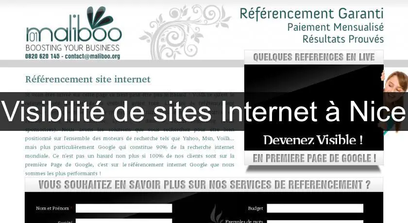 Visibilité de sites Internet à Nice