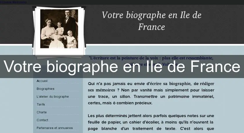 Votre biographe en Ile de France