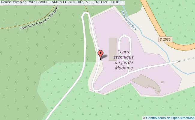 plan Camping Parc Saint James Le Sourire VILLENEUVE LOUBET