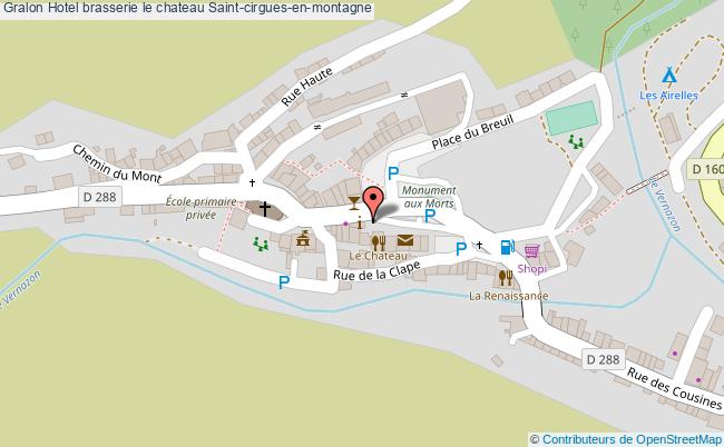 plan Hotel Brasserie Le Chateau Saint-cirgues-en-montagne