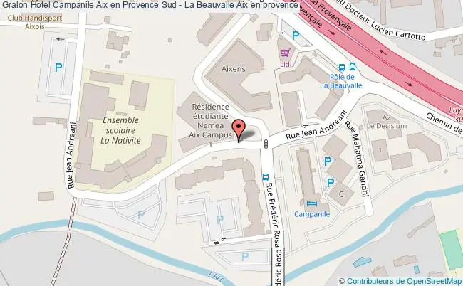 plan Hotel Campanile Aix En Provence Sud - La Beauvalle Aix en provence