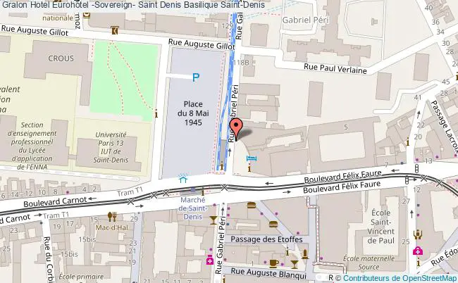 plan Eurohotel -sovereign- Saint Denis Basilique Saint-Denis