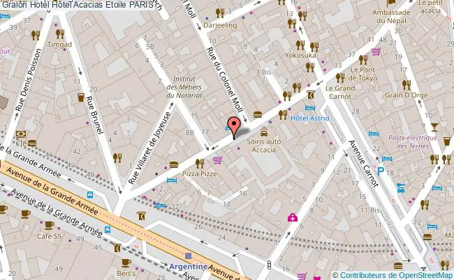 plan Hôtel Acacias Etoile PARIS