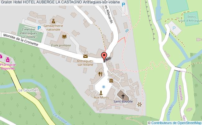 plan Hotel Auberge La Castagno Antraigues-sur-volane