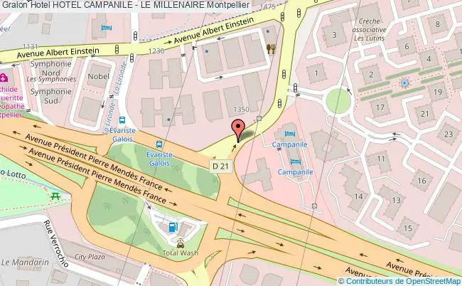 plan Hotel Campanile - Le Millenaire Montpellier