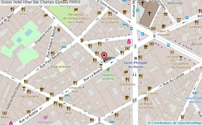plan Hôtel Des Champs Elysées PARIS